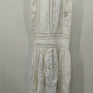 FARM Rio White Lace Midi Dress